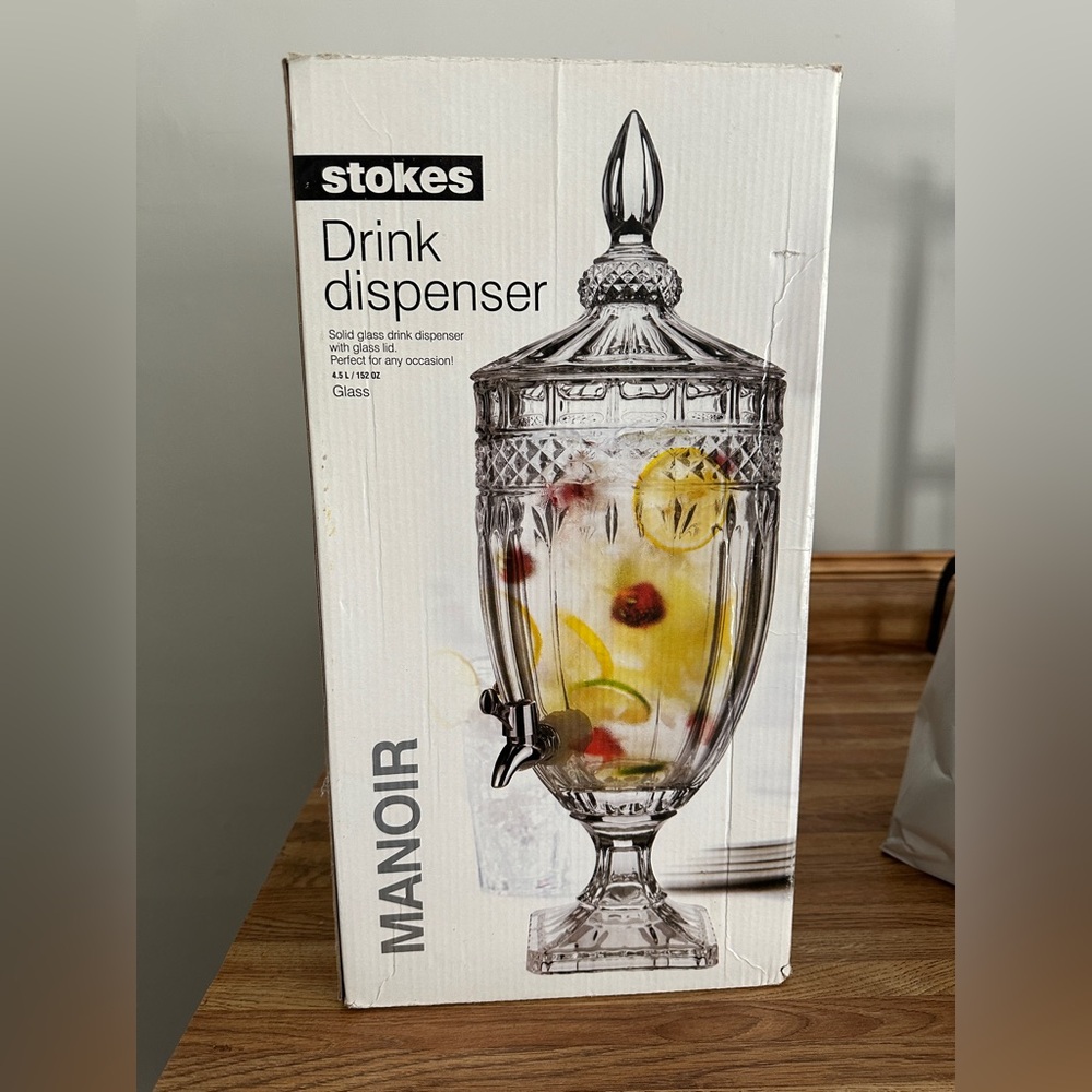Stokes Clear Glass Drink Dispenser  (offers welcome- baby essentials fund 🍼)